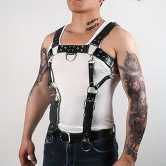 Men's Punk Body Chest Harness PU Leather Adjustable Chest S...