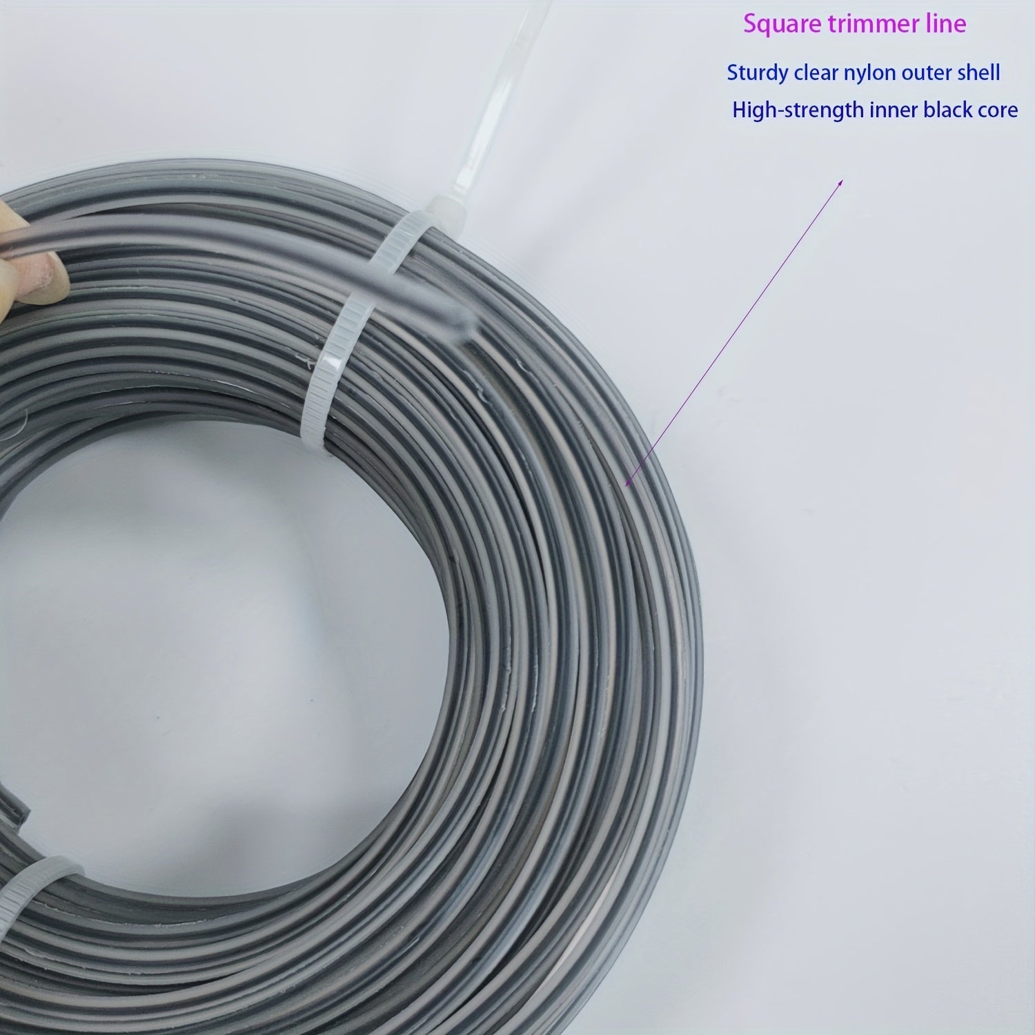 1pc Dual String Trimmer Line 2.4mm 0.095inch 15m 5.9inch Replacement
