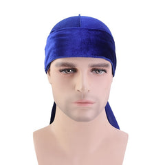 Velvet Durag Breathable Bandana Long Tail Pirate Hat Winter Biker Headwraps