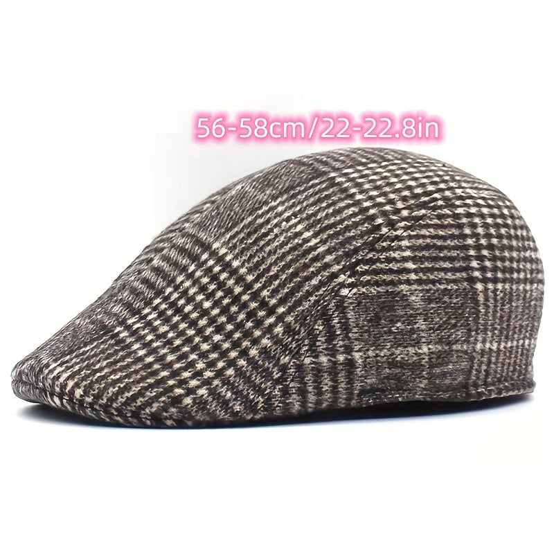Outdoor Retro Casual Plaid Beret For Men