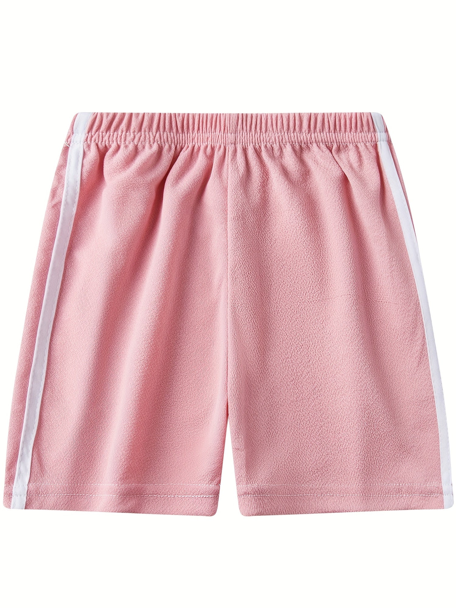 2pcs Girls Striped Waistband Shorts for Kids Summer Beach