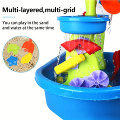 4 Tier Sand Water Table for Toddlers 46pcs Kids Water Table Splash Pond Toys Set