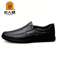 Men's Old Man Logo Loafer Shoes Non-slip Slip On
