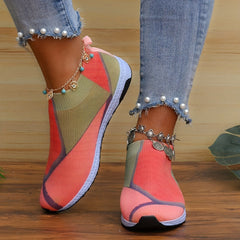 Women's Colorblock Sock Shoes Low Top Walking Sneakers