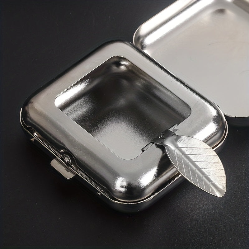 Portable Ashtray Coffins Shape Keychain Metal Button
