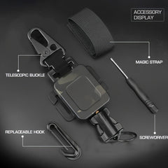 Outdoor 360 Rotating Telescopic Buckle Anti-theft Key Buckle
