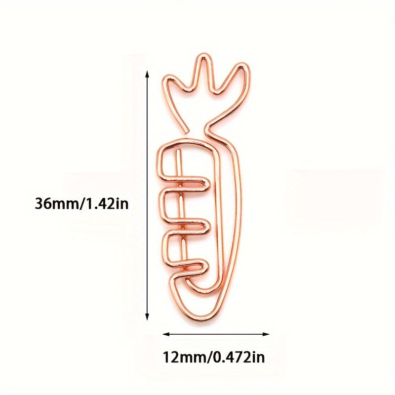 20pcs Carrot Paper Clip Office Stationery Data Clip Metal Paper Clip
