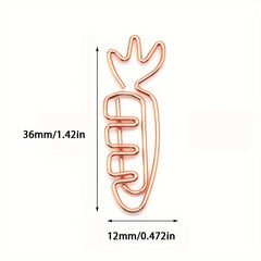 20pcs Carrot Paper Clip Office Stationery Data Clip Metal Paper Clip