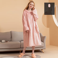 Women's Hoodie Wearable Blanket Soft Warm Outdoor Camping