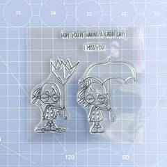Girls Cartoon Clear Stamp for Card Making and Scrapbooking