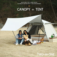 Durable 2 in 1 Canopy and Tent - Waterproof and Portable - Fits 3-8 Persons