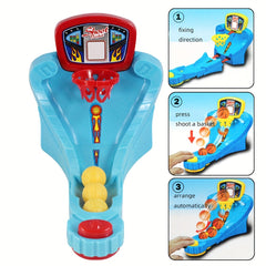 Mini Basketball Arcade Game Toy, Red Tabletop Hoop 3 Balls