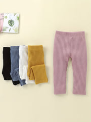 5pcs Unisex Baby Ribbed Knit Leggings