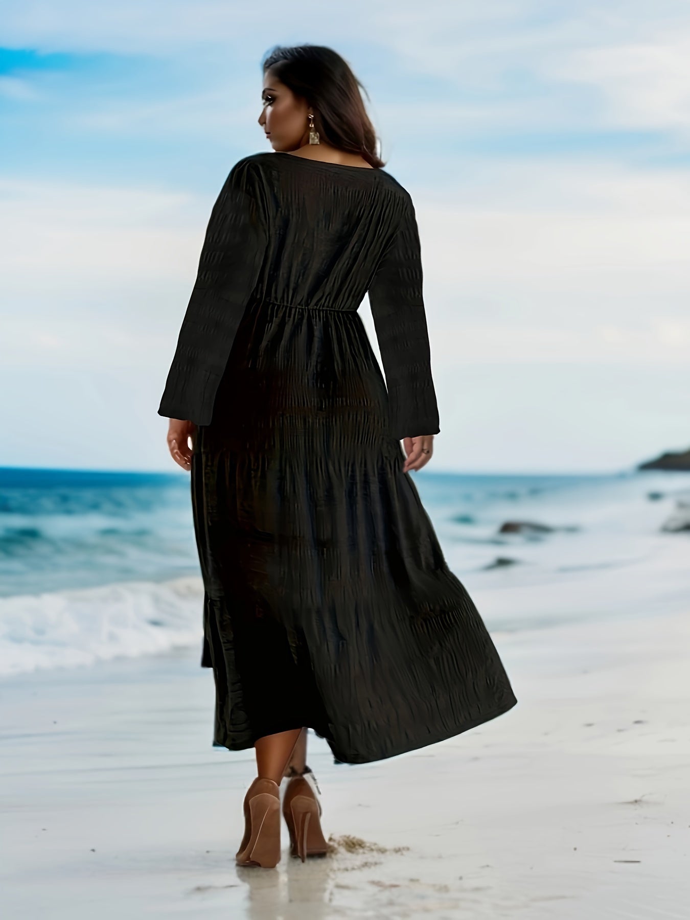 Lantern Sleeve Maxi Dress