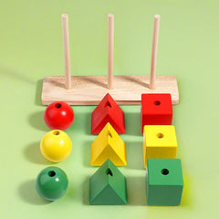 Colorful Wooden Geometric Shape Matching Set for Early Childhood