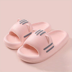 Women's Cat PVC Slides Soft Sole Quick Drying Bathroom Shoes