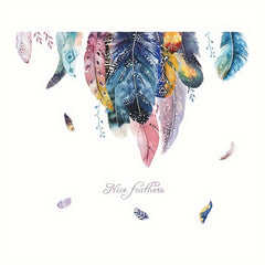 Colorful Feather Wall Sticker Bedroom Entrance Living Room Decoration