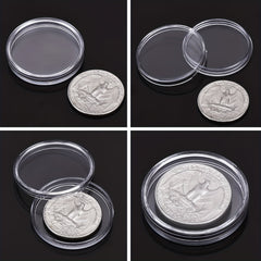100pcs Coin Storage box 30mm Round Plastic Holder Organizer for Coin Collection
