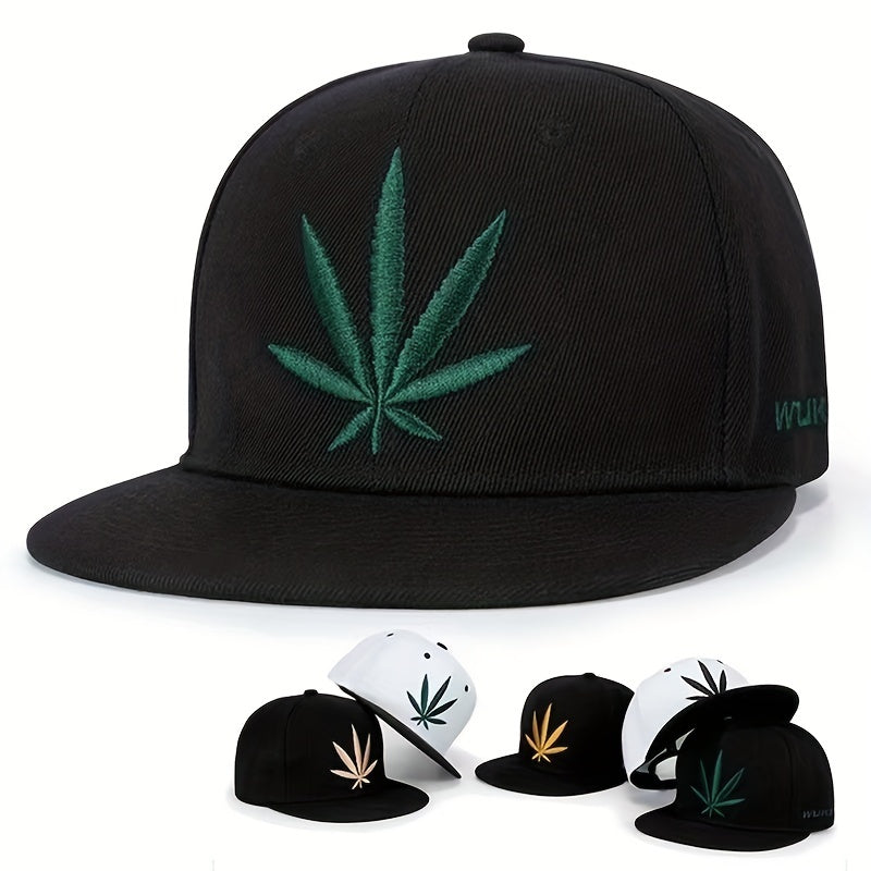 Men's Leaf Embroidery Baseball Cap Street Hip Hop Hat