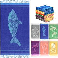 1pc Soundproof Beach Towel Oversized Quick Dry Tassel Travel Gym