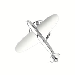 Silver Retro Airplane Brooch Men Electroplating Gift Pin Metal Brooch