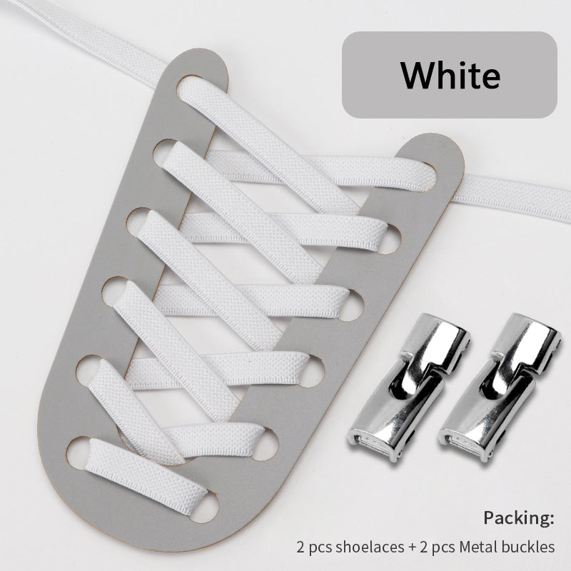 Metal Buckle Lace up Shoelaces Lazy Shoelaces