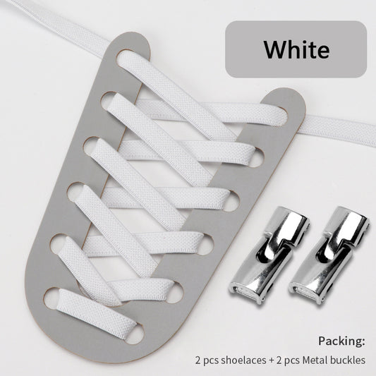 Metal Buckle Lace up Shoelaces Lazy Shoelaces