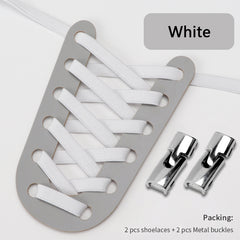 Metal Buckle Lace up Shoelaces Lazy Shoelaces