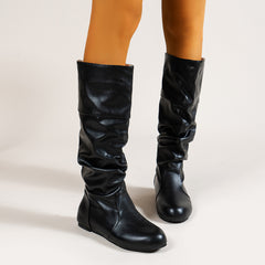 Women's Ruched Knee High Riding Boots