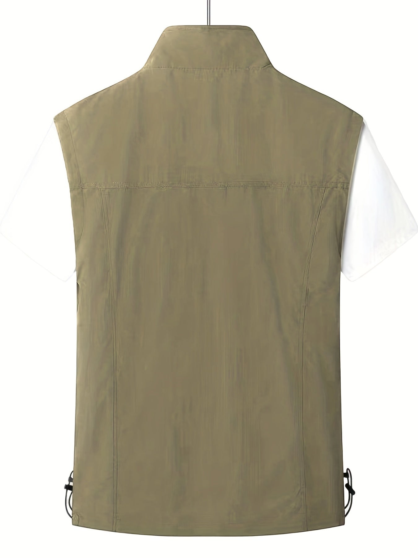 Cargo Vest Men's Stand Collar Zip Up for Spring Summer