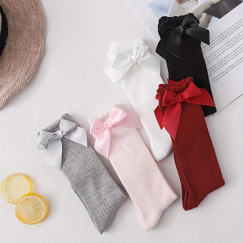 2pairs Baby Girls Kids Bowknot Princess Socks Spring Autumn Children's Socks