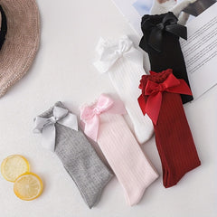 2pairs Baby Girls Kids Bowknot Princess Socks Spring Autumn Children's Socks