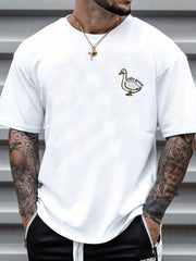 Silly Goose Print Men's Graphic Tee for Summer