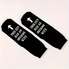 Men's Funny Novelty Socks Awesome Wife Cotton Crew Socks