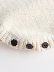 Baby Girls Knitted Hollow Tunic Long Sleeved Romper Sweater Onesie