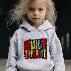 Kid's Built Different Print Outfit Hoodie & Pants Set