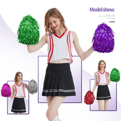 2pcs Cheerleading Pom Poms Durable Ring High Intensity Sports Competition