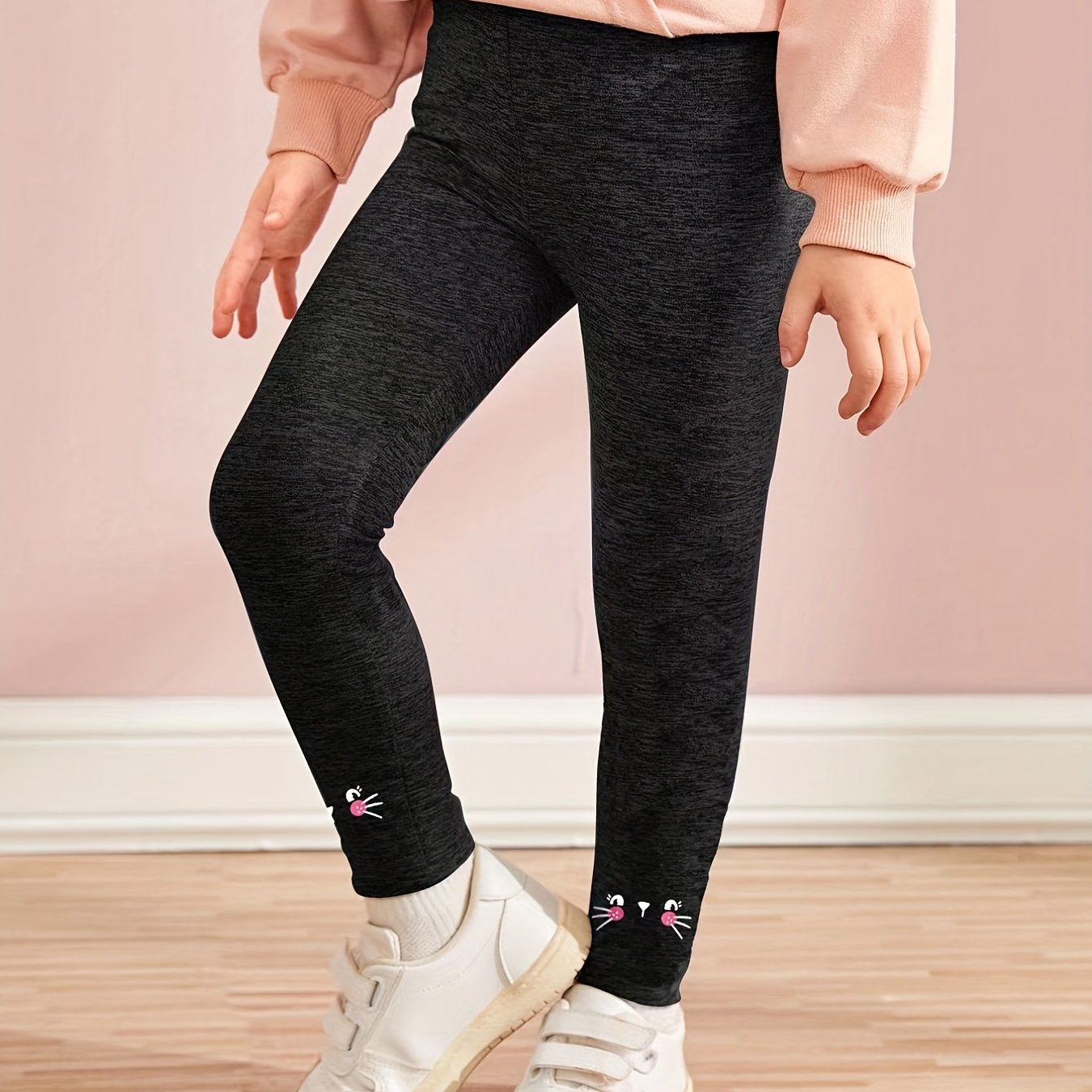 Toddler Girls Cat Graphic Leggings Casual Skinny Pants