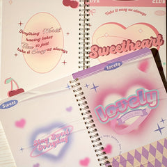 A5 Love Horizontal Line Pink Purple Notepad