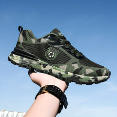Men's Lace-up Camouflage Sneakers Lightweight Breathable Athletic Shoes