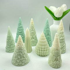 3D Christmas Tree Candle Mold - 7 Styles Silicone Mold For Candle Making