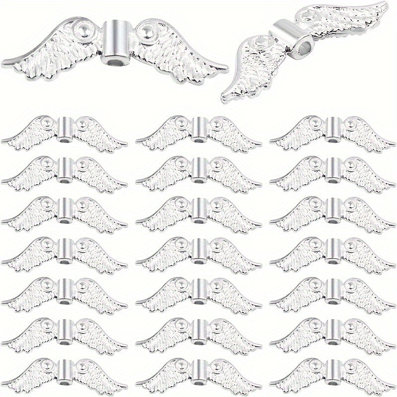 100pcs Angel Wing Spacer Bead Alloy Eyelet Wing Spacer Bead Jewelry Accessories