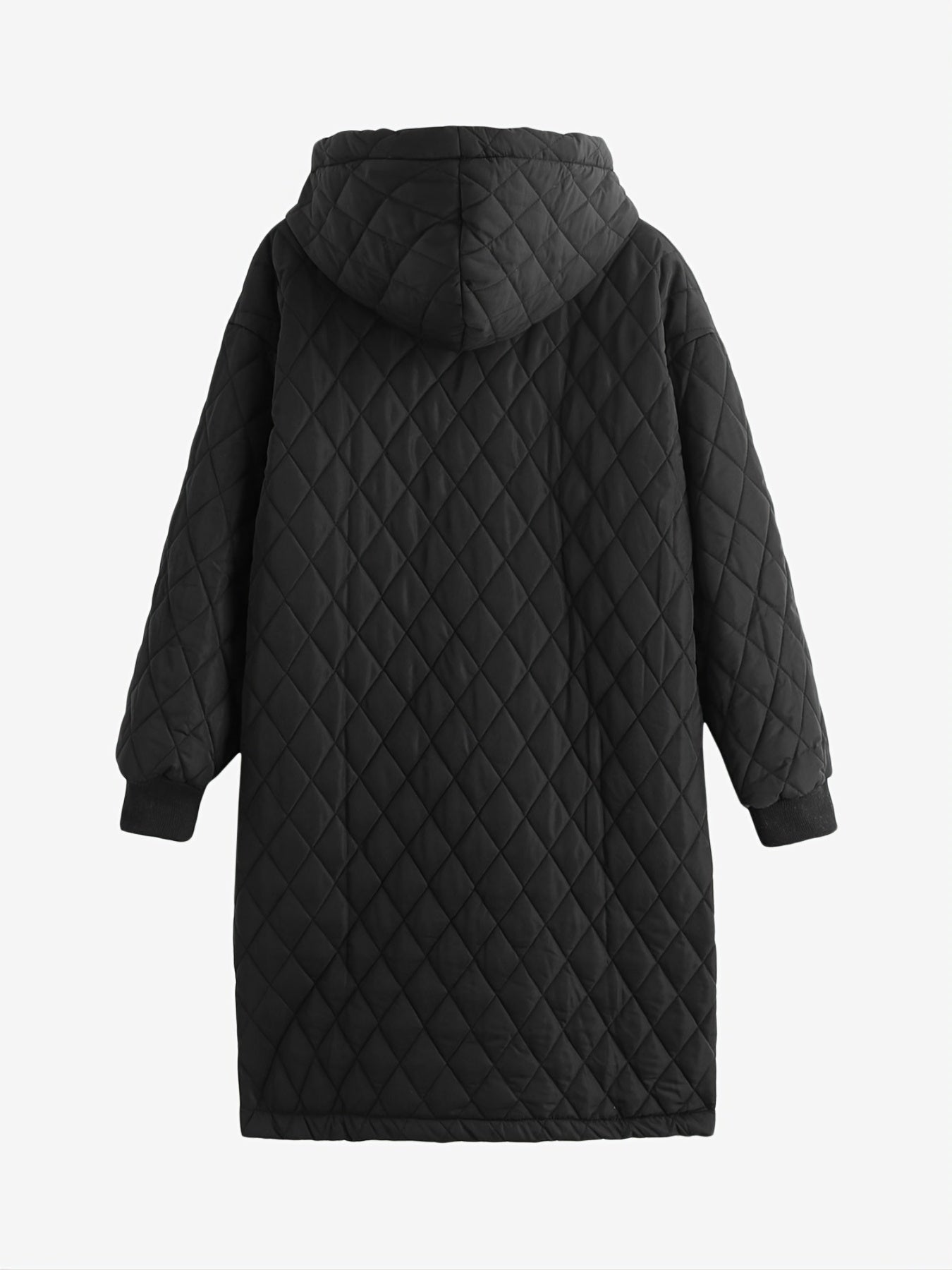 Solid Zipper Hooded Long Sleeve Padded Coat Women's Clothing