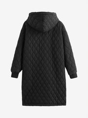 Solid Zipper Hooded Long Sleeve Padded Coat Women's Clothing