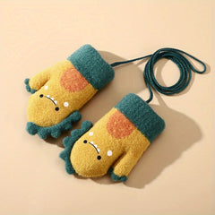 Kids Winter Dinosaur Full Finger Baby Mittens