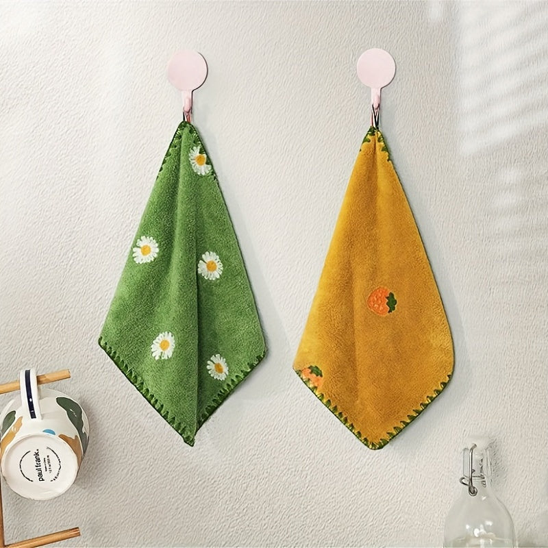 Embroidered Square Towel Hangable Absorbent Towel Skin Friendly Soft Square