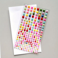 160pcs Colorful Pearl Rhinestone Stickers, Self-adhesive Face Decoration