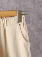 Boy's Corduroy Zipper Hoodie & Sweatpants Set for Spring Fall