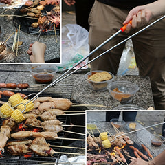 10pcs Roasting Sticks Extendable Stainless Steel Skewer Fork Roasting Smores