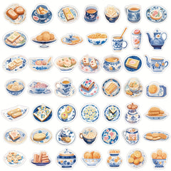 60pcs Porcelain Food Stickers for Luggage, Phones, Laptops